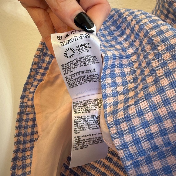 Reformation Malika Linen Top stellar check - Picture 8 of 8
